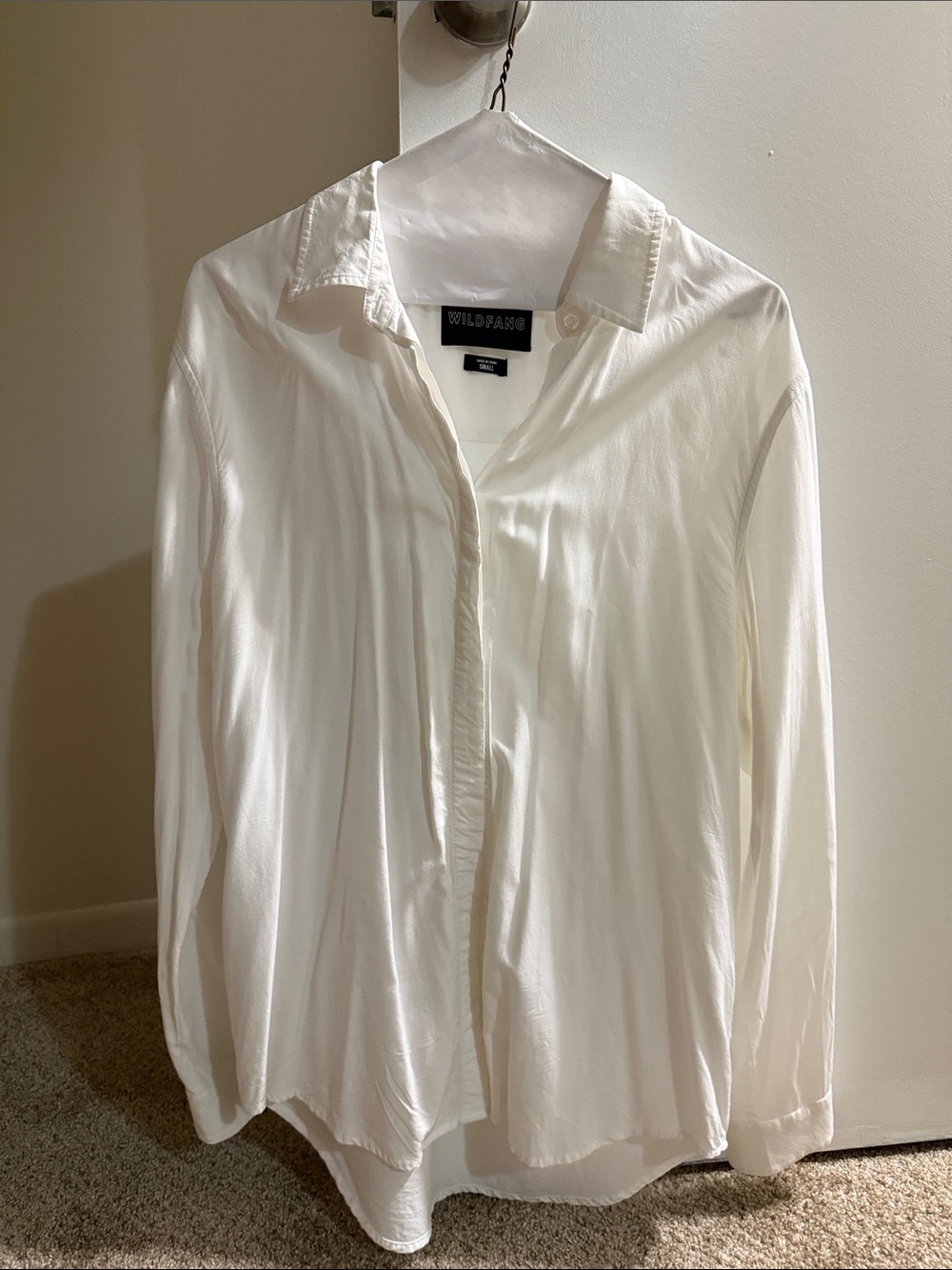 Wildfang White Casual Button-Down Shirt for Men